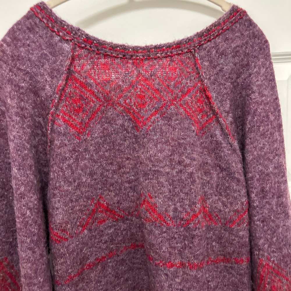 Free People Purple and Red Scoop Neck Sweater Oversized - Picture 6 of 8